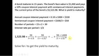 Solving for A Bonds Yield to Maturity with Semiannual Interest Payments [upl. by Errot]