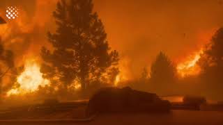 Dramatic heartracing footage as firefighters escape incineration during California wildfire [upl. by Brocky]