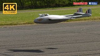 LOW FLYBYS  RC de Havilland DH100 Vampire UltraHD and 4K [upl. by Knah328]