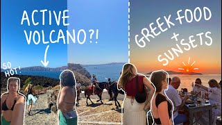 GREEK ISLAND HOPPING SANTORINI DAY 3🌋🇬🇷volcano hike  DELISH greek foodeuro summer day 3542 [upl. by Gilpin]