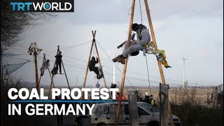 Police in Germany have cleared a camp occupied by climate activists [upl. by Prosper]