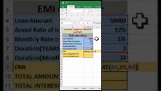 EMI CALCULATOR PMT FORMULA [upl. by Chil]