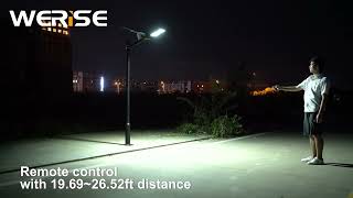 400W Dusk to Dawn Solar Panel Street Light with Motion Sensor and Remote Control [upl. by Atinnor]