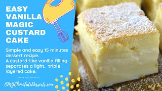 Vanilla MAGIC Custard Cake ⎮ 1 Batter to 3 Layers EASY 6 ingredients [upl. by Burta]