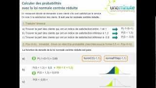 Maths Terminale S  Calculer une probabilité avec une loi normale centrée réduite [upl. by Moody]