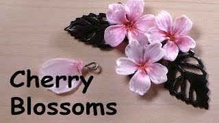 Cherry Blossom Charm  Polymer Clay Tutorial [upl. by Damal]