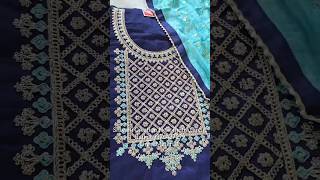 Boutique Designer Karachi Work Ladies Dress Material 3pic Set Chanderi silk with Inner [upl. by Cob895]