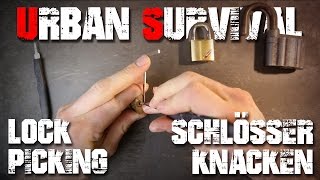 Schloss knacken Anfänger Anleitung  lock picking Tutorial Urban Survival Überleben deutschgerman [upl. by Fosdick]