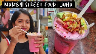 Mumbai Street Food  Juhu Chowpatty after Lockdown  Indian Street Food  food vlog  Anagha Mirgal [upl. by Llyrehc74]