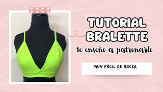 ✂️✨ CROP TOP BRALETTE✨ te enseño a patronarlo y confeccionarlo 😍muy facil diy tutorial bralettes [upl. by Uchida821]