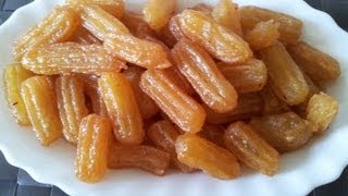 Bamieh Shirini recipe  طرز تهیه شیرینی بامیه [upl. by Ainezey]