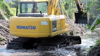 Komatsu PC130F Swamp Excavator at Work [upl. by Anirat]