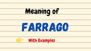 Meaning of Farrago  English Vocabulary Words  Word Of The Day  UrduHindi [upl. by Auhsot]