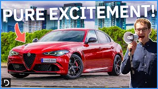 The Alfa Romeo Giulia QV Is The BEST Sports Sedan On The Market And Heres Why  Drivecomau [upl. by Moyers333]