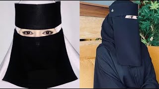 How To Cut And Sew Saudi Niqab One piece niqab cutting and stitching Single layer nose piece [upl. by Ajnin]