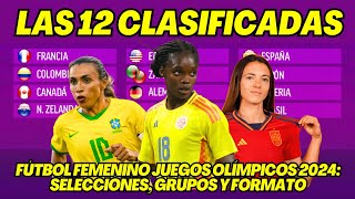 JUEGOS OLÍMPICOS PARÍS 2024 LAS 12 SELECCIONES DE FÚTBOL FEMENINO  GRUPOS  FORMATO [upl. by Llenoj]