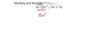 Multiply a Monomial by a Trinomial Polynomials [upl. by Pallua]