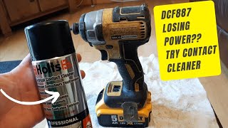 Dewalt DCF887 Power problemsUse contact cleaner [upl. by Kcoj559]