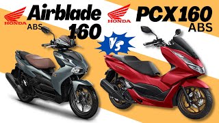 Honda PCX 160 ABS vs Honda Airblade 160  Side by Side Comparison  Specs amp Price  2023 Philippines [upl. by Margalit977]