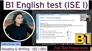 B1 English Test Reading amp Writing Skilled Worker Visa  ISE 1 Trinity College London [upl. by Revned]