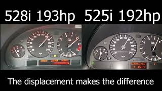 BMW e39 528i 193hp vs 525i 192hp 0200 Acceleration test side by side [upl. by Yerot418]