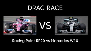 Racing point RP20 vs Mercedes W10 Drag race Assetto Corsa [upl. by Sherar]