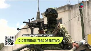 Detienen a 12 personas durante operativo en Nuevo Parangaricutiro Michoacán  Noticias con Paco Zea [upl. by Koby]