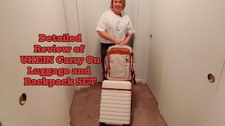 REVIEW of the UKEIN luggage travel set with backpack and toiletries bag and TSA lock [upl. by Nerti]