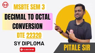 Decimal to Octal Conversion  SY Diploma  SEM 3 DTM  DTE [upl. by Avot]