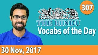 ✅ Daily The Hindu Vocabulary 30th Nov 2017  Learn 10 New Words with Tricks  Day307 [upl. by Lladnor136]