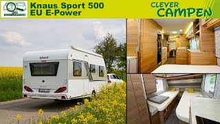 Knaus Sport 500 EPower  Einzelbetten Hecksitzgruppe und gasfrei  TestReview  Clever Campen [upl. by Koppel]