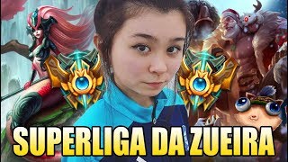 CNB CUTE A PRIMEIRA MULHER NO COMPETITIVO DE LOL DO BRASIL  SUPERLIGA DA ZUEIRA [upl. by Hnahym]