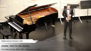 Dinant 2014  ZIMIN Nikita First Violin Sonata BWV 1001  Presto by JS Bach [upl. by Lilllie]