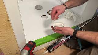 How to Install a new Shower Drain  full replacement steps with the Delta Classic 500 Shower Base [upl. by Nahgen]