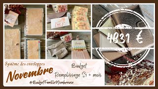 🍁Budget novembre  remplissage S1 amp mois🍁enveloppebudgetaire budget defi [upl. by Donielle688]