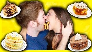 TASTING CRAZY PANCAKES with THE GABBIE SHOW [upl. by Eniretak]