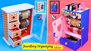 How to make Bangle Stand at home with waste Shoe Box  DIY Jewellery organizer [upl. by Alethia]