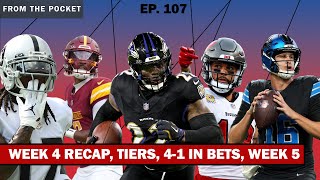 From the Pocket EP 107  Week 4 RECAP 41 in BETS TIERS Week 5 PREDICTIONS [upl. by Warila544]