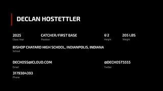 Declan Hostettler 2025 CatcherFirst Base [upl. by Ameyn]