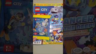 New Lego City magazine with free Diver minifigure and shark short shorts lego legomagazine [upl. by Yelekreb]