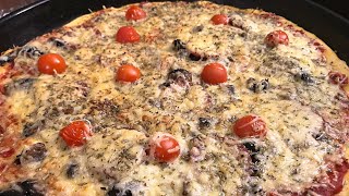 RECETTE PIZZA MAISON CHAMPIGNONS OLIVES SALAMI  Rims Cook [upl. by Aldus]