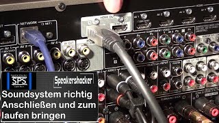 Soundsystem richtig anschließen und zum laufen bringen Verstärker anschließen [upl. by Yelsiap]