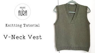 Knitting Tutorial  Vneck Vest [upl. by Abercromby]