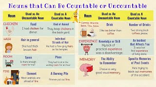 Nouns that Can Be Countable and Uncountable in English [upl. by Einimod786]