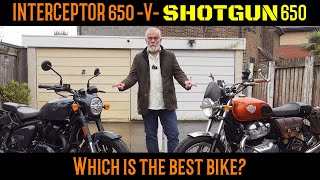 Royal Enfield INTERCEPTOR 650 V SHOTGUN 650 Side by Side Comparison which should YOU Buy [upl. by Siegel]