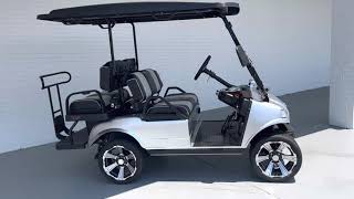 Silver Evolution Golf Cart Classic 4 Pro Lithium Ion Golf Cart [upl. by Ahsemac]