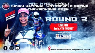 MRF MMSC fmsci Indian National Motorcycle Racing Championship 2024 Day 2 Round 3 [upl. by Kimberlyn]