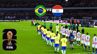 Brazil vs Paraguay  FIFA World Cup 2026™ Qualifiers  Full Match  Realistic PES Gameplay [upl. by Okun910]