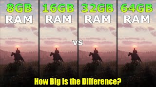 8GB vs 16GB vs 32GB vs 64GB RAM  Test in 11 Games in 2023  any Difference [upl. by Mihsah]