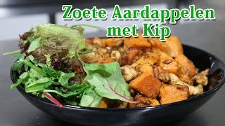 Recept Zoete Aardappelen met Kip  Koken met Mo Academy [upl. by Yerhpmuh332]